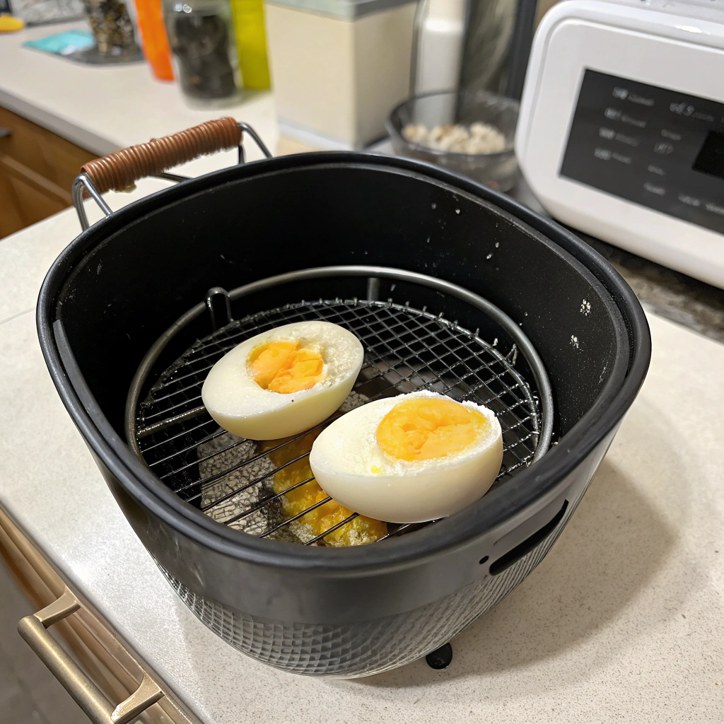 Hårdkogt æg airfryer