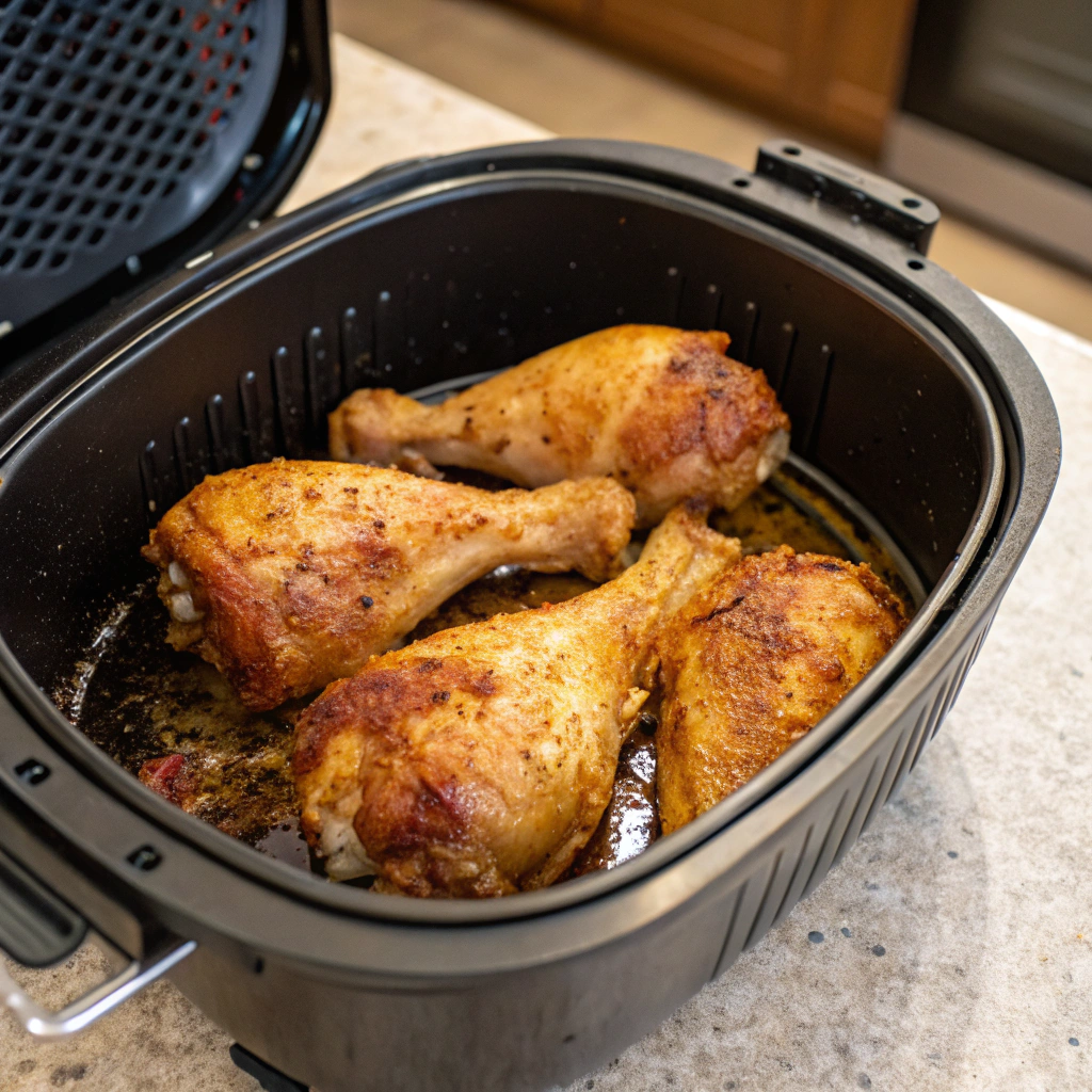Hele kyllingelår i airfryer