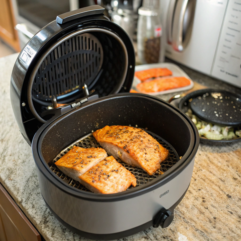 Laks i airfryer tid